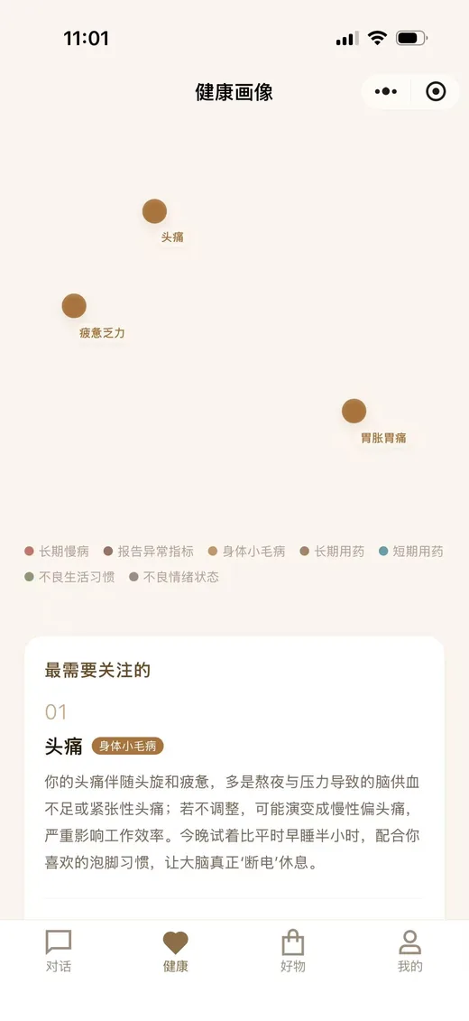 小程序健康画像页面